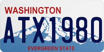 WA license plate ATX1980