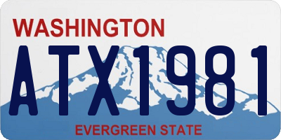 WA license plate ATX1981