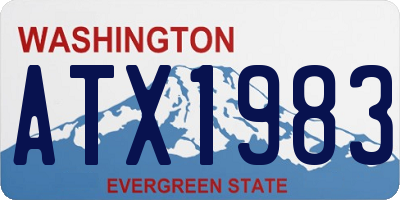 WA license plate ATX1983