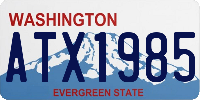 WA license plate ATX1985
