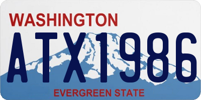 WA license plate ATX1986