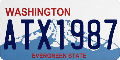 WA license plate ATX1987