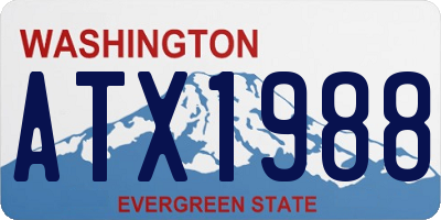 WA license plate ATX1988