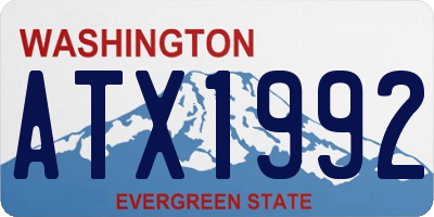 WA license plate ATX1992