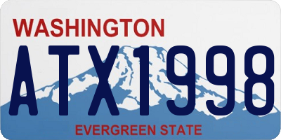 WA license plate ATX1998