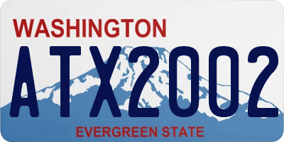 WA license plate ATX2002