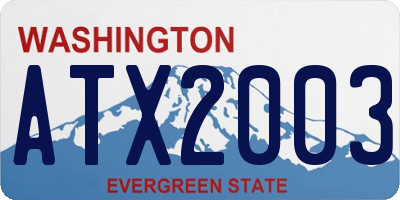 WA license plate ATX2003