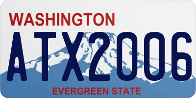 WA license plate ATX2006