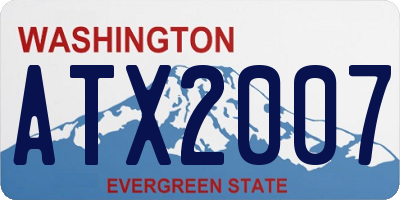 WA license plate ATX2007