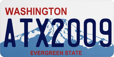 WA license plate ATX2009