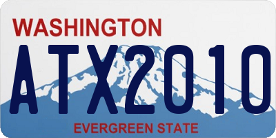 WA license plate ATX2010