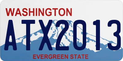 WA license plate ATX2013
