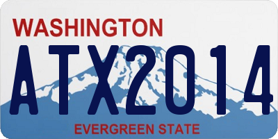 WA license plate ATX2014
