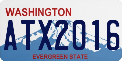 WA license plate ATX2016