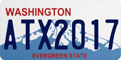 WA license plate ATX2017