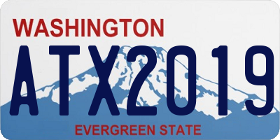 WA license plate ATX2019
