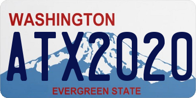 WA license plate ATX2020