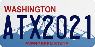 WA license plate ATX2021