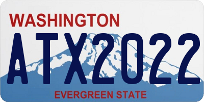 WA license plate ATX2022