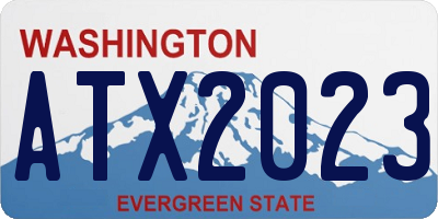 WA license plate ATX2023