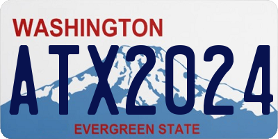 WA license plate ATX2024
