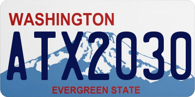 WA license plate ATX2030