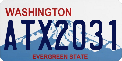 WA license plate ATX2031