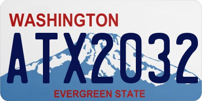 WA license plate ATX2032