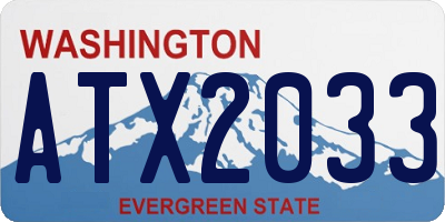 WA license plate ATX2033