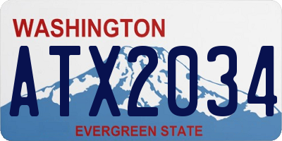 WA license plate ATX2034