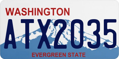 WA license plate ATX2035