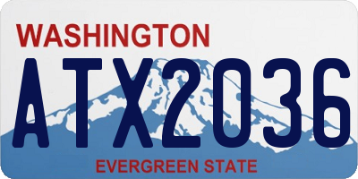 WA license plate ATX2036