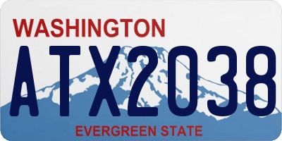 WA license plate ATX2038