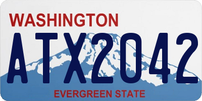 WA license plate ATX2042