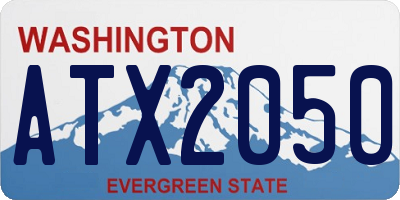 WA license plate ATX2050