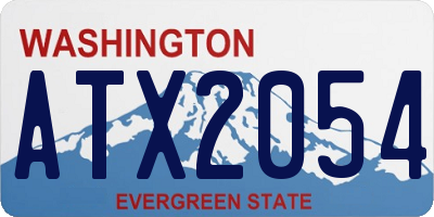 WA license plate ATX2054
