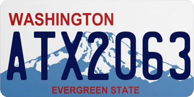 WA license plate ATX2063