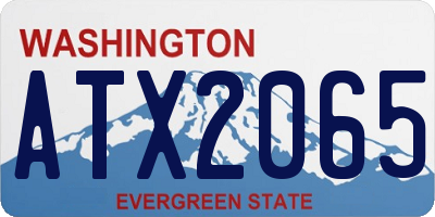 WA license plate ATX2065