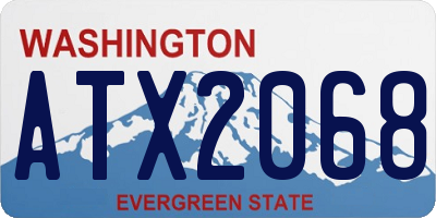 WA license plate ATX2068