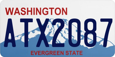 WA license plate ATX2087