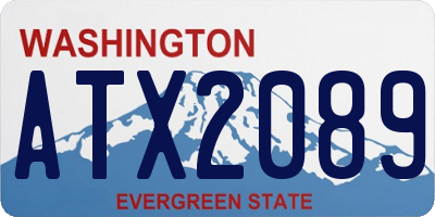 WA license plate ATX2089