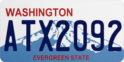 WA license plate ATX2092