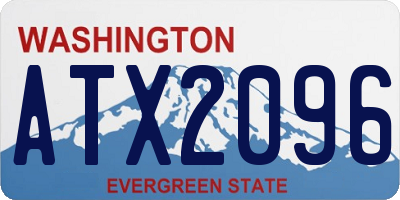 WA license plate ATX2096