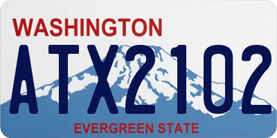 WA license plate ATX2102