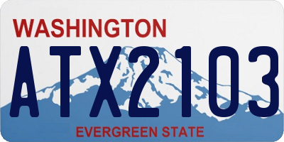 WA license plate ATX2103