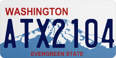 WA license plate ATX2104