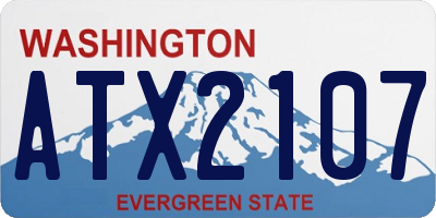 WA license plate ATX2107