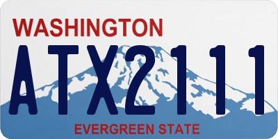 WA license plate ATX2111