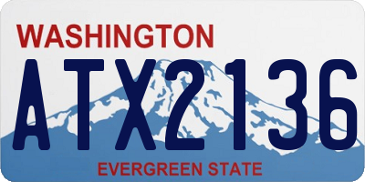 WA license plate ATX2136