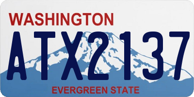 WA license plate ATX2137